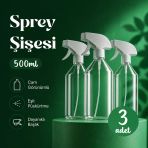 (3 Adet) 500 Ml Şeffaf Fısfıs Şişesi 20 Cm Kimyasala Dayanıklı Çok Amaçlı Boş Sprey Kuaför Bitki