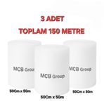 3 Adet 50cm x 50 Metre Balonlu Naylon Paketleme Ambalaj Koruma Patpat Naylonu