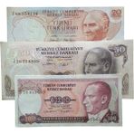3 Adet 6. ve 7. Emisyon Kağıt Para. Eski Koleksiyon Kağıt Para. Eski Para.