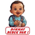 3 Adet 7x10 Cm Dikkat Bebek Var Sticker Laptop Kask Araba Motor Sticker