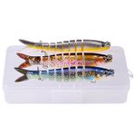 3 Adet 8 Eklemli 3d Oynak Rapala Sahte Balık Yem Seti Tatlı Ve Tuzlu Su Uyumlu Wobblers Swimbait