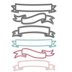 3 Adet Afiş Etiket Etiket Şerit Metal Kalıp Kesimleri, Dantel Yay Etiketi Etikel Kesme Kalıpları, DIY Scrapbooking Artist Metal Kesme Ölür Şablonlar Kendin Yap Albümü Dekoratif Kabartma Kağıdı Ölür