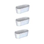 3 Adet Akasya Saksı, Bahçe Balkon Saksı, Çit Saksı 30 Cm (Beyaz)