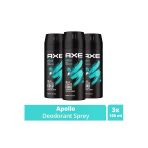 3 Adet Axe Sprey Deodorant Apollo 48 Saat Etkileyici Koku Vücut Spreyi 150 Ml