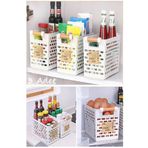 3 Adet Beyaz Ahsap Renk Plastik Sapli Organizer Sepet Ekmeklik Sebze Meyve Sepeti