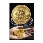 3 Adet Bitcoin Madeni Para Altın Rengi Hatıra Koleksiyon Değerli Kutulu