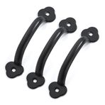 3 adet çekmece kulpu vintage mobilya kulpları çinko alaşım kulp kapı tokmağı gardırop dolap kapıları için çekmeli düğmeler, komodin, dolap için dekorasyon, delik mesafesi 82 mm (siyah)