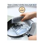 3 Adet Çift Katlı Çizmez Ovma Bulaşık Teli, Inox Tel Bez, Çizmez Teflon Çizmez Tava Çizmez