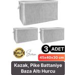 3 Adet Çok Amaçlı Kazak Pike Battaniye Kıyafet Hurcu Dolap Düzenleyici Yerden Tasarruf Baza Altı
