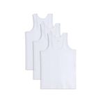 3 Adet Compact Penye Beyaz Erkek Atlet %100 Pamuk Standart Fit Normal Kesim 3'lü Paket