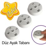 3 Adet Düz Ayak Tabanı Beyaz Mobilya Masa Sehpa Ayağı Bağlantı Aparatı Plastik