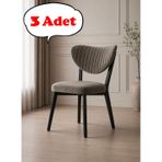 3 Adet Elma Sandalye Modern Kadife Kapitone Sırtlı Mutfak Yemek Odası Balkon Kafe Sandalyesi 85 Cm Kahveregi