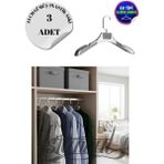 3 Adet Ev Tipi 44 cm Gümüş Plastik Ceket Askısı Buluz Askısı Elbise Askısı Kıyafet Askısı