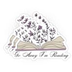 (3 Adet) Go Away I'm Reading Çıkartmaları Çiçekli Kitap Okuyucu Okuma Kitabı Sevgili 7,62 cm Vinil Kalıp Kesim Su Geçirmez Çıkartma Baret Dizüstü Bilgisayar Su Şişesi Telefon Kılıfı Onun Yetişkinler
