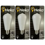 (3 Adet) Heka 6W (46W) 3000K (Sarı Işık) E27 Duylu Soft Led St64 Filament Ampul