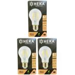 (3 Adet) Heka 6W (51W) 6500K (Beyaz Işık) E27 Duylu (Kalın Duy) Led Şeffaf Ampul