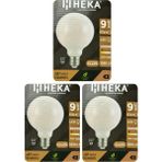 (3 Adet) Heka 9W (67W) 3000K (Sarı Işık) E27 Duylu (Kalın Duy) Led Glop G125 Ampul