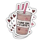 3 Adet I Love You A Latte Çıkartması, Sevgililer Günü Sözleri Vinil Etiket Çıkartması Sevgililer Günü Etiketleri Çıkartmalar Telefon Su Şişesi Arabalar Telefon Kılıfı Dizüstü Bilgisayar Kitapları 7,62