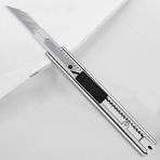 3 Adet Ince Metal Gövdeli Cep Tipi Mini Ince Maket Bıçağı Falçata 9mm