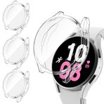 [3 adet] Kamita kılıf, Samsung Galaxy Watch 6 40 mm ile uyumlu, yumuşak TPU tampon kapak, ekran koruyucu folyolu, ultra ince tam kaplama koruyucu kılıf, Samsung Watch 6 aksesuarı (şeffaf x 3)