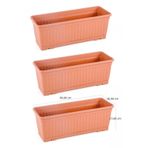3 Adet Kemer Balkon Saksı 11 Litre /50cm Uzunluk 18,5cm En