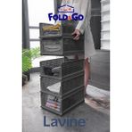 (3 Adet) Lavine Fold&go Çok Amaçlı Kayar Raf Dolap Içi Kıyafet ve Ev Aksesuarı Düzenleyici ”antrasit”