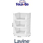 (3 Adet) Lavine Fold&go Çok Amaçlı Kayar Raf Dolap Içi Kıyafet ve Ev Aksesuarı Düzenleyici ”beyaz”