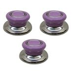 3 Adet Lila Tencere Tava Sahan Cam/metal Kapak Kulpu Pembe
