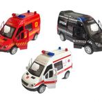 3 Adet Metal Çek-Bırak Işıklı Sesli Kapıları Açılır Kapanır Kurtarma Aracı 12cm
