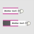3 Adet Minikler Sınıf İsimliği MEB Uyumlu Kendinden Yapışkanlı Değiştirilebilir Sınıf Kapı İsimliği