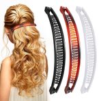 3 adet muz tokası saç, muz klipsi, retro kadın saç aksesuarı, saç tarağı, muz saç tokası, kadın ince saç modeli, büyük muz saç tokası, kıvırcık veya düz Haa kadınlar ve kızlar için