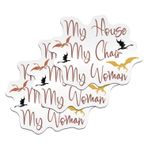 (3 ADET) MY HOUSE MY CHAIR My Woman Çıkartma Demir Alev Çıkartma Dördüncü Kanat Ejderha Fantezi Kitaplar Fantezi Romantizm Booktok Kalıp Kesim Su Geçirmez Vinil Çıkartma Dizüstü Bilgisayar Su Şişesi