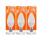 (3 Adet) Osaka 7W (50W) Sarı Işık (3000K) E14 Duylu (İnce Duy) Led Mum Ampul