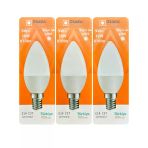 (3 Adet) Osaka 9W (70W) Beyaz Işık (6500K) E14 Duylu (İnce Duy) Led Mum Ampul