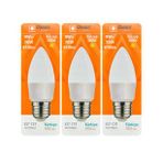 (3 Adet) Osaka 9W (70W) Sarı Işık (3000K) E27 Duylu (Kalın Duy) Led Mum Ampul