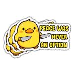 3 Adet Peace was Never an Option Etiket, Bıçak Çıkartmalı Sarı Ördek, Kaz Çıkartması, Tampon Barış Çıkartmaları - Su Şişeleri için Vinil Çıkartmalar Dizüstü Bilgisayar Arabası Hart Şapka Kask 7