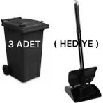 3 Adet Plastik Çöp Konteyneri 240 Litre - Isıya Karşı Dayanıklı Malzeme -(Faras ) - Siyah