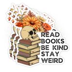 (3 Adet) Read Books Be Kind Stay Weird Sticker Vintage Kitap Müziği Kitapları Sevgili Hediye Okuma 7,62 cm Kalıp Kesim Su Geçirmez Vinil Çıkartma Su Şişesi Bardak Telefon Kılıfı Dizüstü Bilgisayar