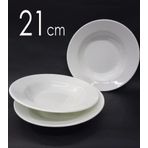 3 Adet Sağlam Beyaz Melamin 21cm Çukur Yemek Tabağı Ev Lokanta Tipi Porsiyon Sulu Yemek Haşlama Kabı
