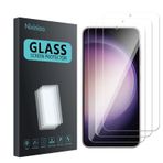 [3 adet] Samsung Galaxy S23 için koruyucu folyo, 9H sertlikte koruyucu cam, kurşun geçirmez cam [parmak izi kimliğini destekler] [çizilmez]