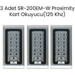 3 Adet SARKEY SR-200 EM-W Metal, Dış Ortam (IP68), Stand Alone, Şifreli, Proxmty Kart Okuyucu (125 Khz)