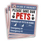 (3 adet) Save My Pet Acil Etiket, Incase of Fire Pet Çıkartması, Köpekler için Kurtarma Retriever Çıkartma 12,7 cm Kalıp Kesim Su Geçirmez Vinil Çıkartma Dizüstü Bilgisayar Su Şişesi Telefon Pencere
