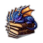 3 Adet Sevimli Mor Ejderha Kitaplarda Uyuyan Çıkartma Su Geçirmez Vinil Fantezi Kitap Çıkartması Dizüstü Bilgisayar, Su Şişesi, Tutuşma, Telefon Kılıfı, Araba, Kask, Hediyeler için Kitap Sevgili