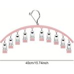 3 Adet Silikon Kaplamalı Çoklu Şal-Çorap-Kravat-Şapka Askısı | Pembe Çok Mandallı Gardırop Düzenleme - 40x18xm