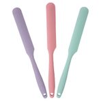 3 Adet Silikon Kavanoz Spatula Karıştırma, Kazıma ve Serpme için Uzun Saplı Mutfak Spatulası, Kavanozlar, Pişirme, Kek Buzlanma, Krema, Tereyağı ve Hamur Mutfak Aleti (Mor, Pembe, Yeşil) için İdeal