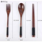 3 Adet Siyah Çizgi Tahta Kaşık Çatal Bıçak Çubuklarını Set Yaratıcı Japon Sofra Seti Düz Renk Gıda Sınıfı Güvenlik Çevre Koruma (Yurt Dışından)