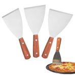 3 adet spatula, paslanmaz çelik set, ızgara spatulası, pizza spatulası, pizza spatulası, mutfak, spatula, pizza spatulası, pizza hamuru spatulası, Teppanyaki etini ızgara ve ızgara tavasını temizlemek