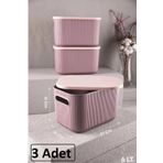 3 Adet Storage 6Lt Murdum Cok Amacli Dolap Ici Duzenleyici Kapakli Kutu, Dekoratif Kutusu