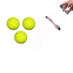 3 Adet Tenis Topu Köpek Oyun Topu ve 1 Adet Zilli Ayarlanabilir Kedi Tasması