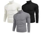 3 Adet Unisex Kaşkorse Boğazlı Full Likralı Fitilli Body Kazak